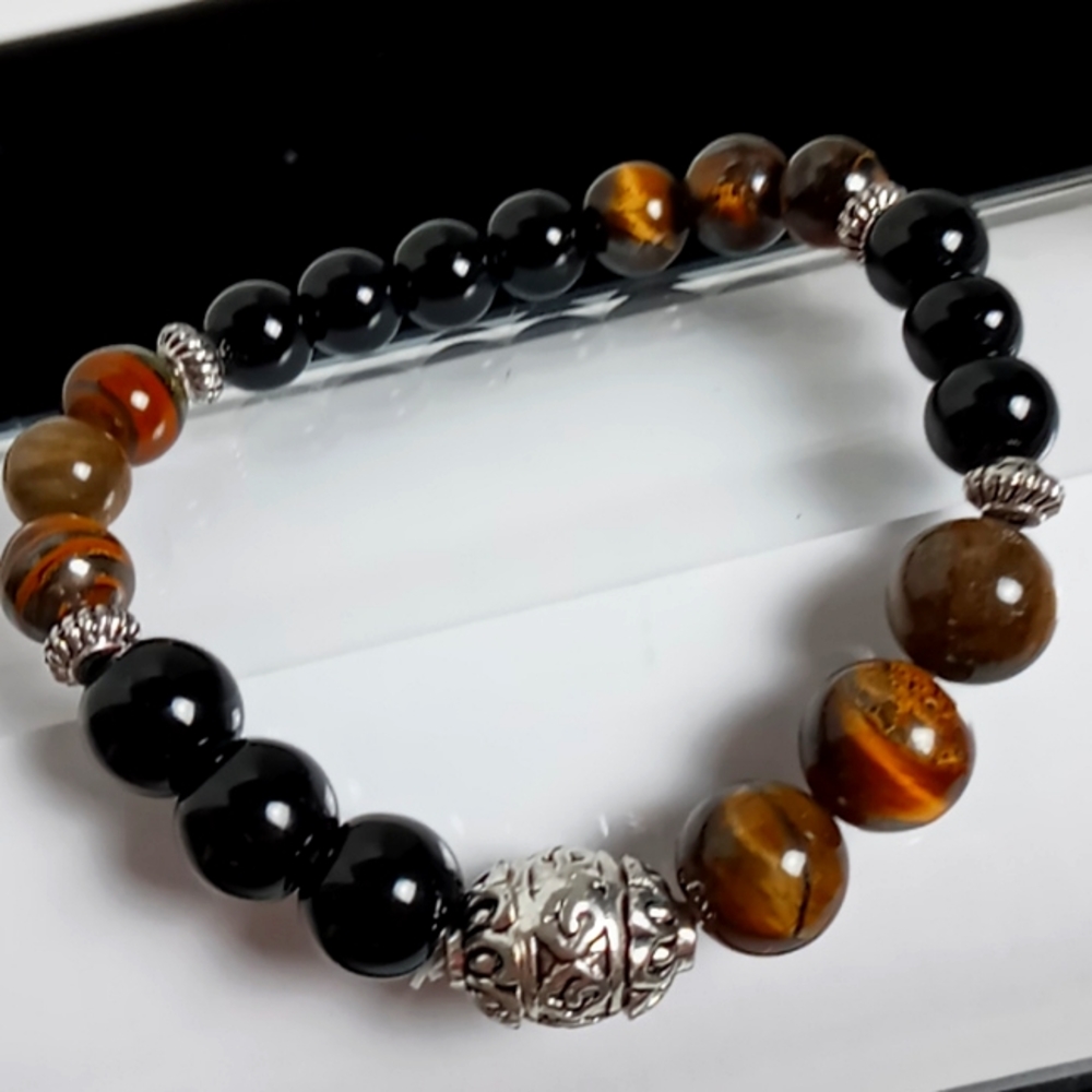 Black Beaded Bracelet